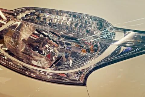 White car headlights Free Stock Photos