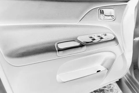 White Car Interior Door Panel Close Up Stock Photos