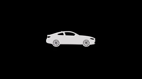 White car materializing and dematerializing on black background Stock Footage 321719283