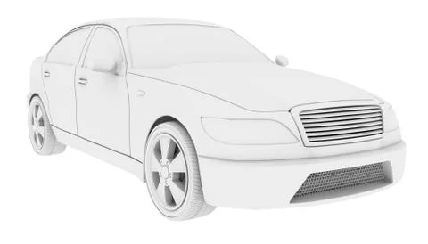 White car model Stock-Illustration