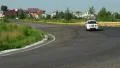 White car Nissan driving over the countryside HD Footage