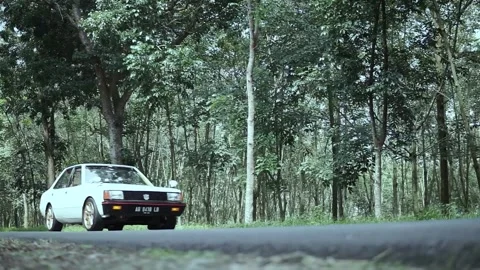 White car passed Stock Footage 234497613