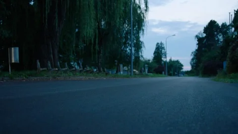 White car passing - floor perspective Video stock 88692979