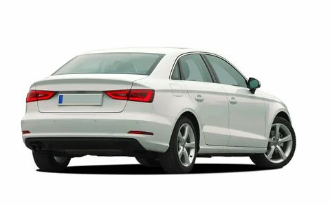White car rear view Stock Photos
