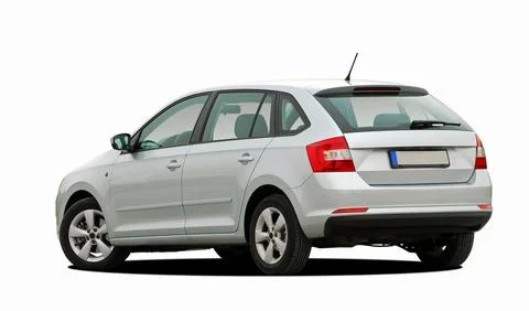 White car rear view Stock Photos