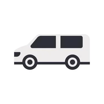 White car side view icon on white background Stock Illustration