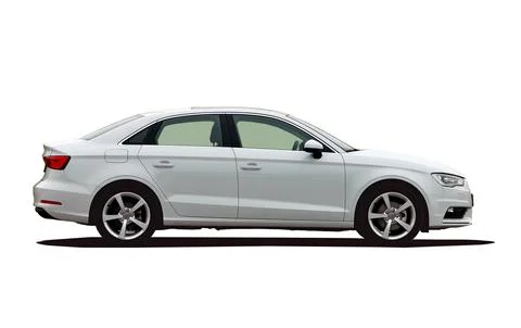 White car side view Stock Photos