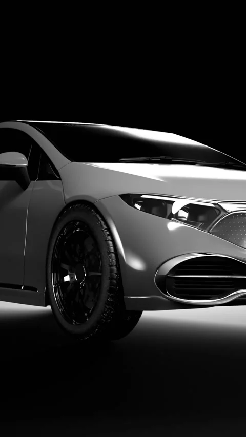 White car on studio background Stock Footage 303669291