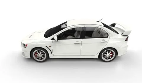 White Car - Top Side View Stock Illustration