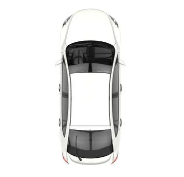 White Car - Top View Stock Illustration