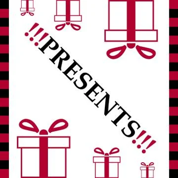 White card of present box Stock Illustration