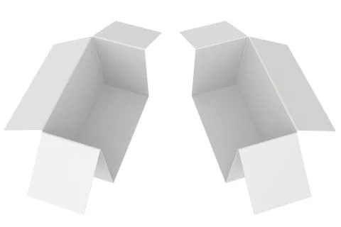 White cardboard box slice on two part Stock Illustration