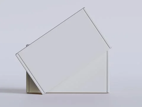White cardboard boxes gift 3D render illustration (20) Stock Illustration