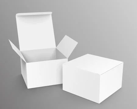 White cardboard boxes Stock Illustration