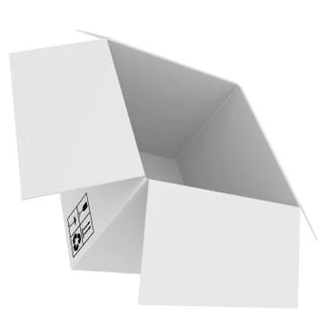 White cardboard boxes with special characters Illustrazione stock