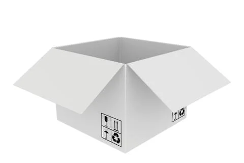 White cardboard boxes with special characters Illustrazione stock
