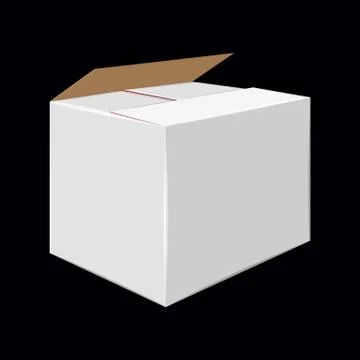 White Cardboard Close Box. Side View. Package Design Stock Illustration