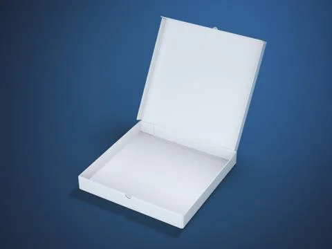 White cardboard package in blue studio Stock-Illustration