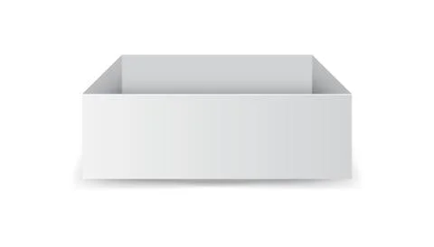 White cardboard package box. Vector illustration isolated on white background 스톡 일러스트