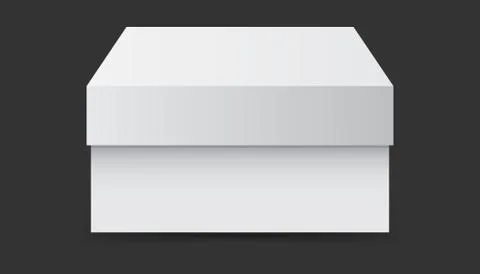 White cardboard package box. Vector illustration isolated on black background Illustrazione stock