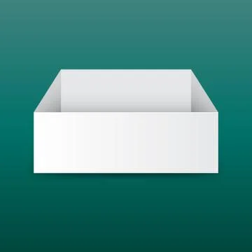 White cardboard package box. Vector illustration on green background. 스톡 일러스트