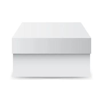 White cardboard package box. Vector illustration isolated on white background 스톡 일러스트