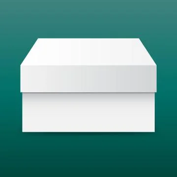White cardboard package box. Vector illustration on green background. Stock Illustration