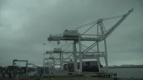 White Cargo Crane 動画素材 6164943