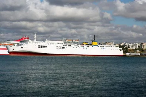 White cargo ferry Stock Photos