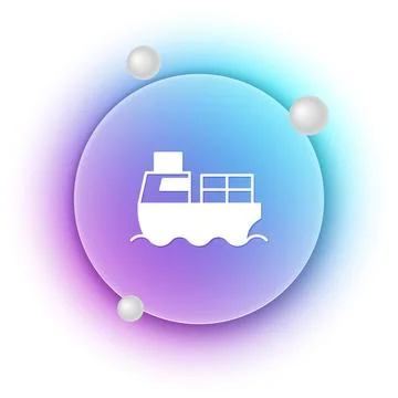 White Cargo ship with boxes delivery service icon isolated on white backgro.. Stock Illustration