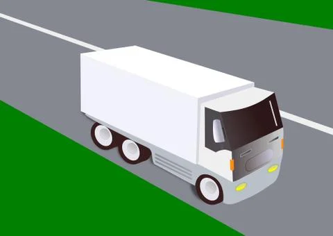 White cargo truck Stock Illustration