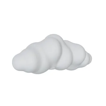 White Cartoon Cloud. Isolated on white background. 3D rendering Illustrazione stock