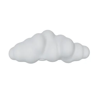White Cartoon Cloud. Isolated on white background. 3D rendering Illustrazione stock