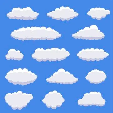 White cartoon clouds Stock Illustration