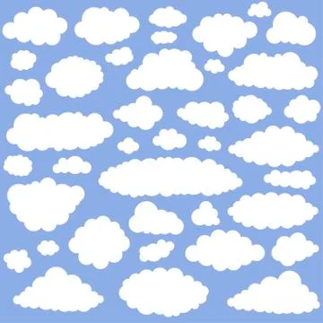 White cartoon clouds Stock Illustration