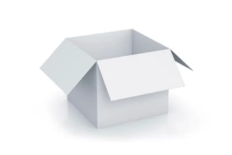 White cartoon cube box. Stock Illustration