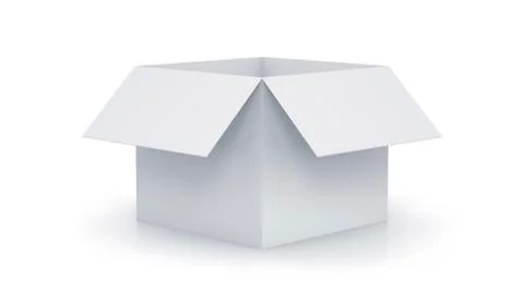 White cartoon cube box. Stock Illustration