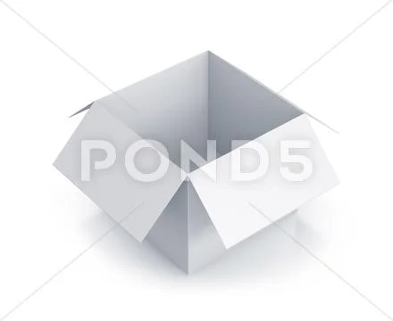 White cartoon cube box. Stock Illustration