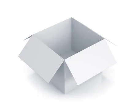 White cartoon cube box. Stock Illustration