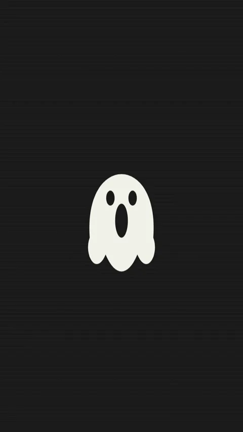 White cartoon ghost character with big eyes and open mouth isolated Stock Footage 341845850