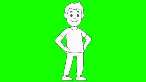 White cartoon man Stock Footage 171376527