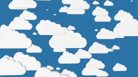A white cartoons clouds on blue sky Stock-Footage 82973863