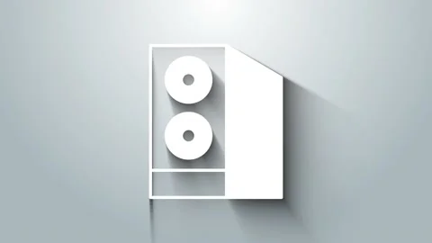 White Case of computer icon isolated on grey background. Computer server Stock Footage 156390652