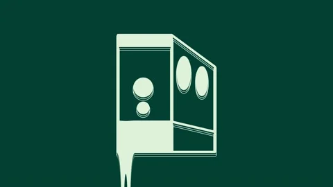 White Case of computer icon isolated on green background. Computer server Stock Footage 236032614