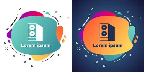 White Case of computer icon isolated on white and blue background. Computer Illustrazione stock