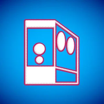 White Case of computer icon isolated on blue background. Computer server Stock Illustration