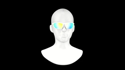 White cast of a man in VR virtual reality glasses. Stock Footage 263825949