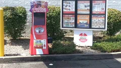 White Castle - Drive-Thru Menu - Parking Lot Stock Footage 135950859