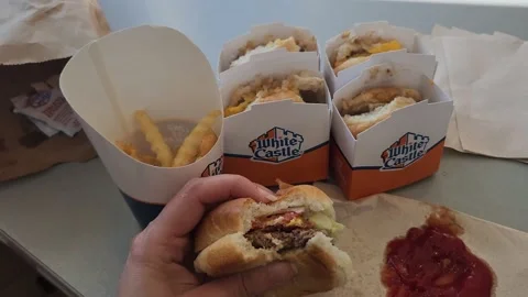 White Castle Fast Food Restaurant Fries | Stock Video | Pond5