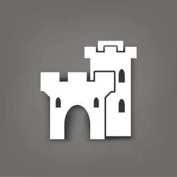 White castle icon Stock Illustration